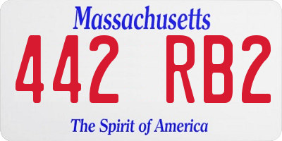 MA license plate 442RB2