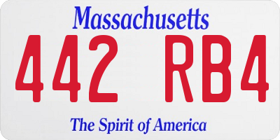 MA license plate 442RB4