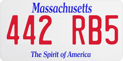 MA license plate 442RB5