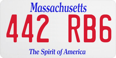 MA license plate 442RB6