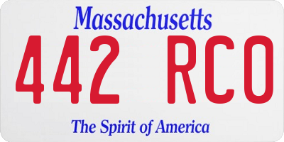 MA license plate 442RC0