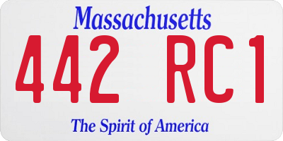 MA license plate 442RC1