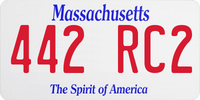 MA license plate 442RC2