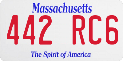 MA license plate 442RC6
