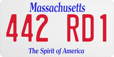 MA license plate 442RD1