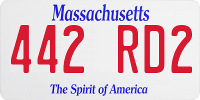 MA license plate 442RD2