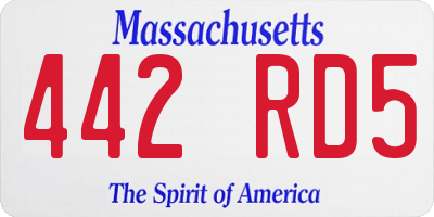 MA license plate 442RD5