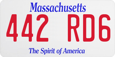 MA license plate 442RD6