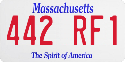 MA license plate 442RF1