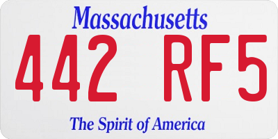 MA license plate 442RF5