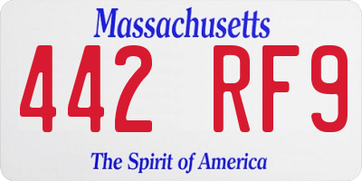 MA license plate 442RF9