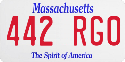 MA license plate 442RG0