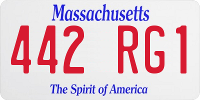MA license plate 442RG1