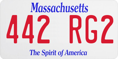 MA license plate 442RG2