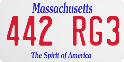 MA license plate 442RG3