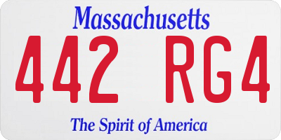 MA license plate 442RG4