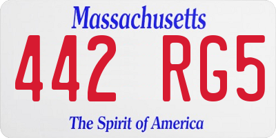 MA license plate 442RG5