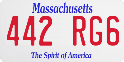 MA license plate 442RG6