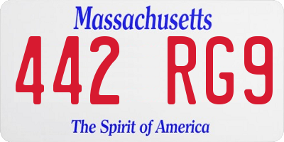 MA license plate 442RG9