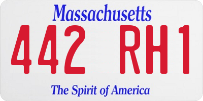 MA license plate 442RH1