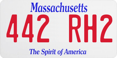 MA license plate 442RH2