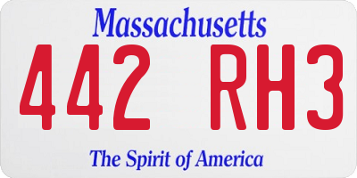 MA license plate 442RH3