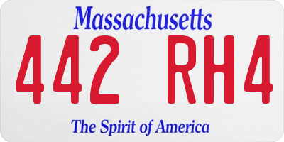 MA license plate 442RH4