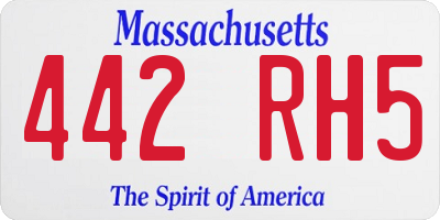 MA license plate 442RH5