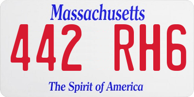 MA license plate 442RH6
