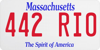MA license plate 442RI0