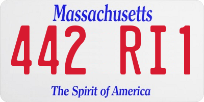 MA license plate 442RI1