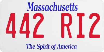 MA license plate 442RI2