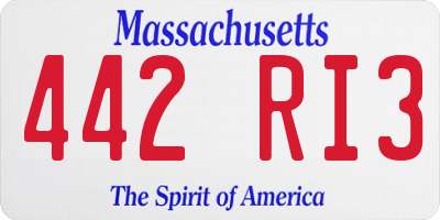 MA license plate 442RI3