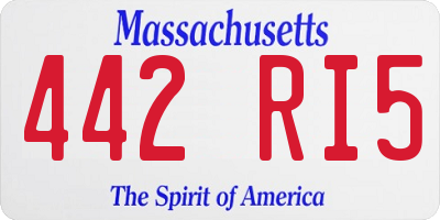 MA license plate 442RI5