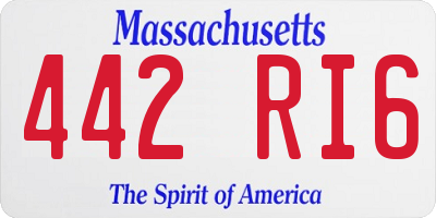MA license plate 442RI6