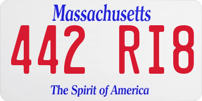 MA license plate 442RI8