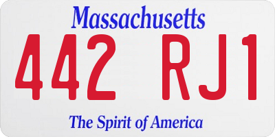 MA license plate 442RJ1