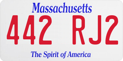 MA license plate 442RJ2