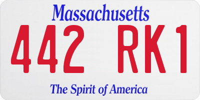 MA license plate 442RK1