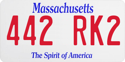 MA license plate 442RK2