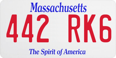 MA license plate 442RK6