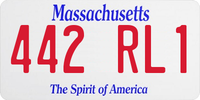 MA license plate 442RL1
