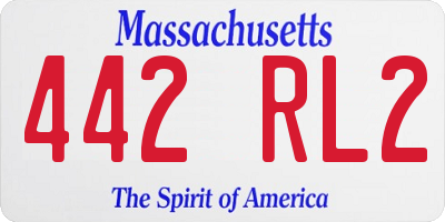 MA license plate 442RL2