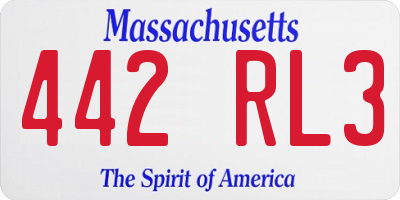 MA license plate 442RL3
