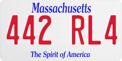 MA license plate 442RL4