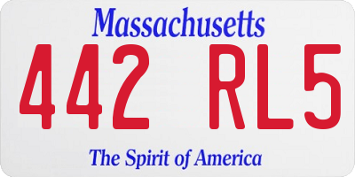 MA license plate 442RL5
