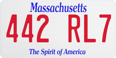 MA license plate 442RL7