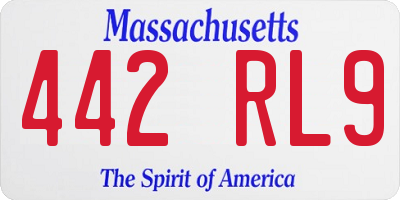 MA license plate 442RL9