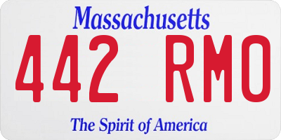 MA license plate 442RM0