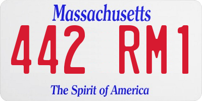 MA license plate 442RM1